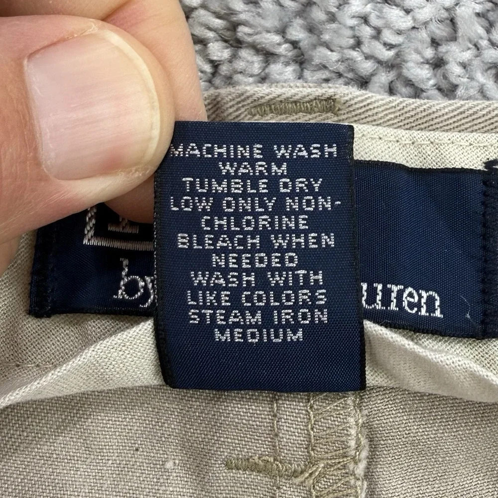 Vintage Polo Ralph Lauren Tyler Shorts Men's 48 Beige Pleated Preppy Chino